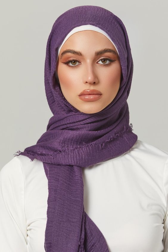 CRINKLE COTTON HIJAB FOR WOMEN 70 CM BY 180 CM