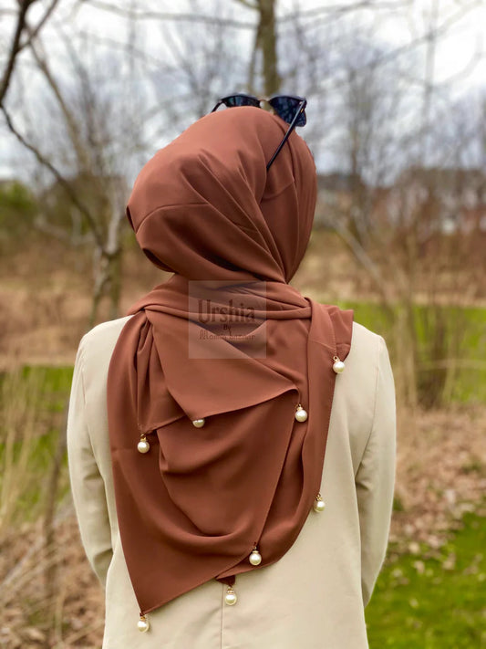 Big Moti Latkan Hijab | Malaysian Diamond Georgette | 170 cm x 70 cm | Elegant Party & Daily Wear Hijab