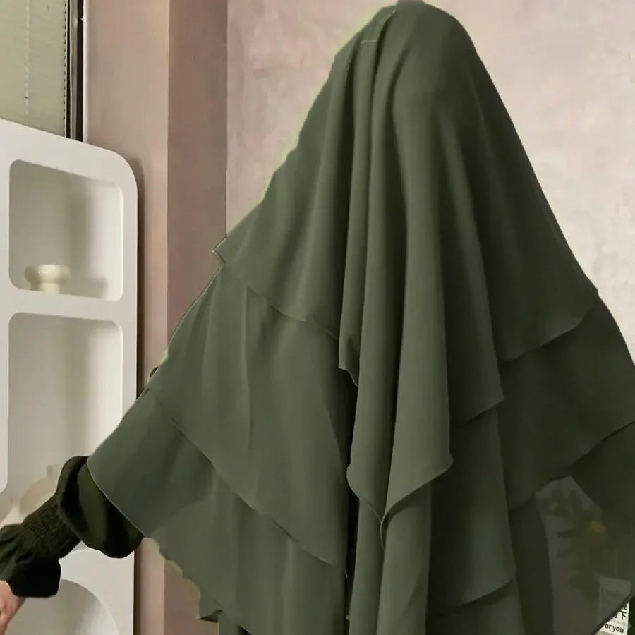 TRIPLE KAYER KHIMAR HIJAB FOR WOMEN