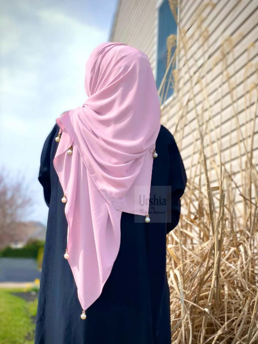 Big Moti Latkan Hijab | Malaysian Diamond Georgette | 170 cm x 70 cm | Elegant Party & Daily Wear Hijab