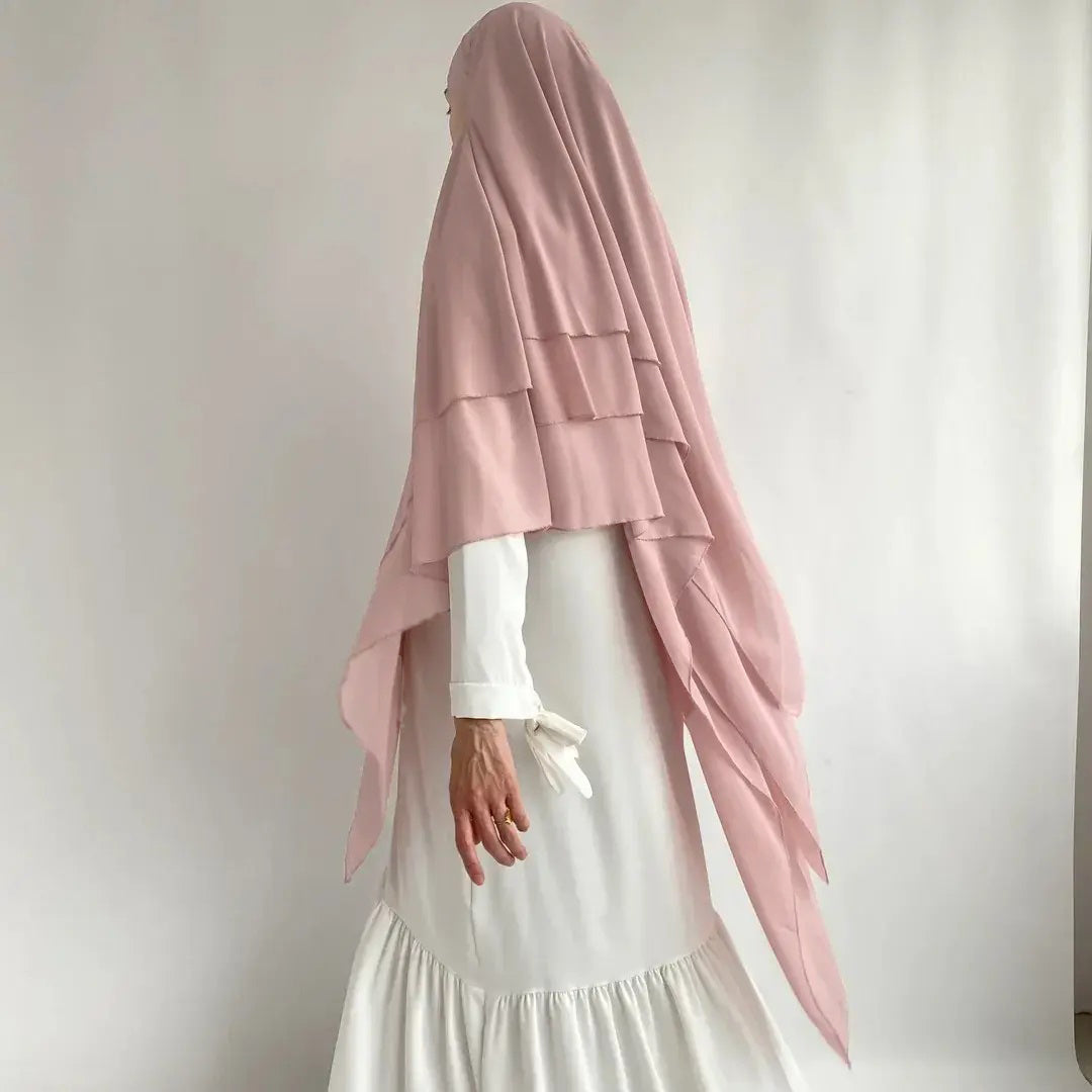 TRIPLE KAYER KHIMAR HIJAB FOR WOMEN