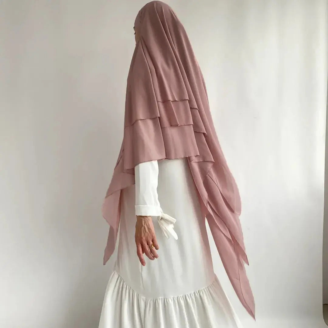 TRIPLE KAYER KHIMAR HIJAB FOR WOMEN