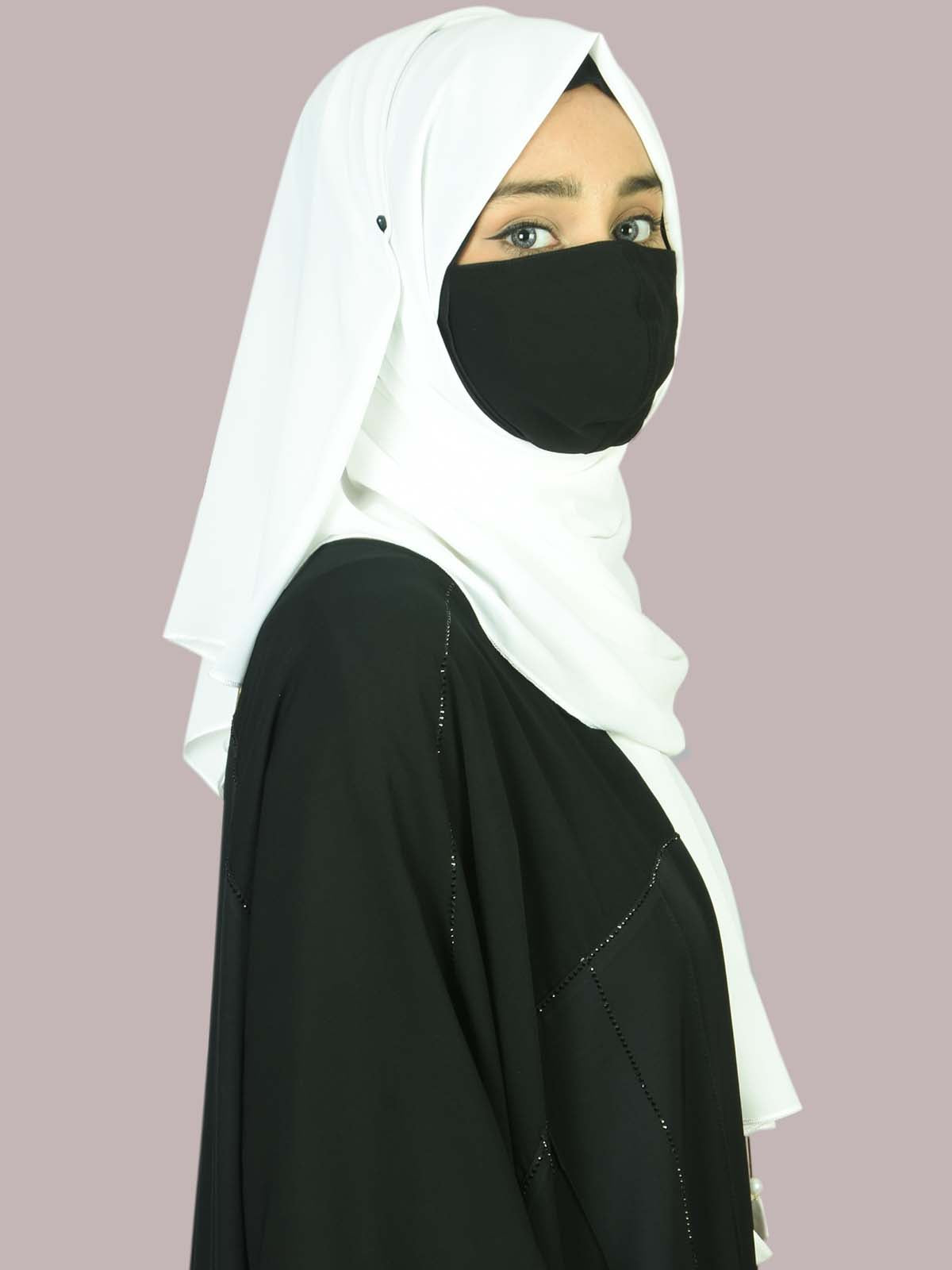 PREMIUM MALAYSIAN GEORGETTE HEART PEARL LATKAN HIJAB FOR WOMEN 180 CM BY 80 CM