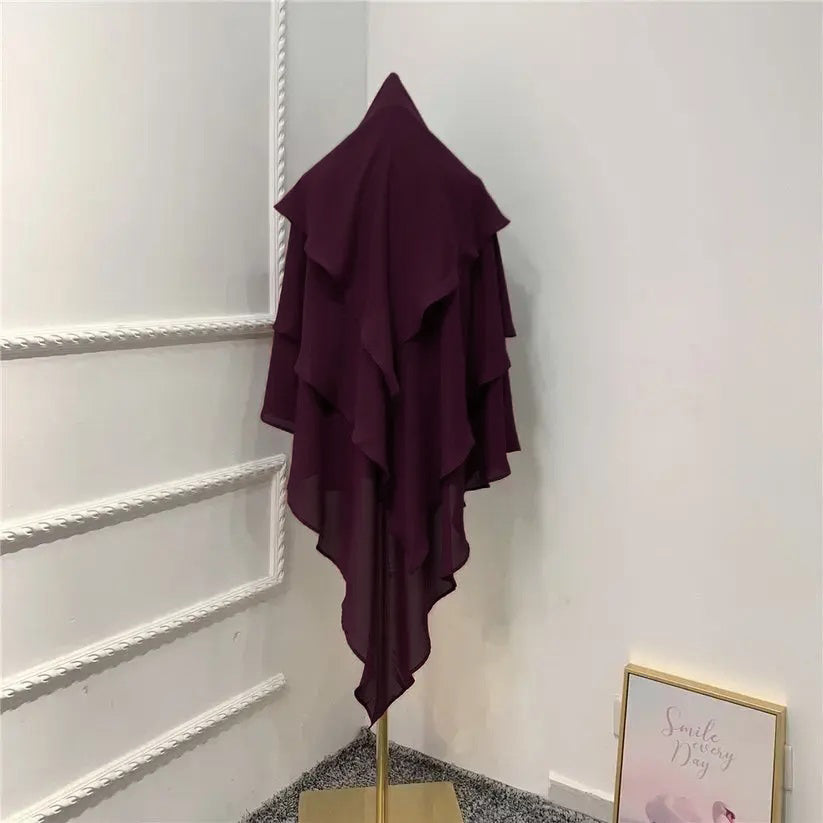 TRIPLE KAYER KHIMAR HIJAB FOR WOMEN