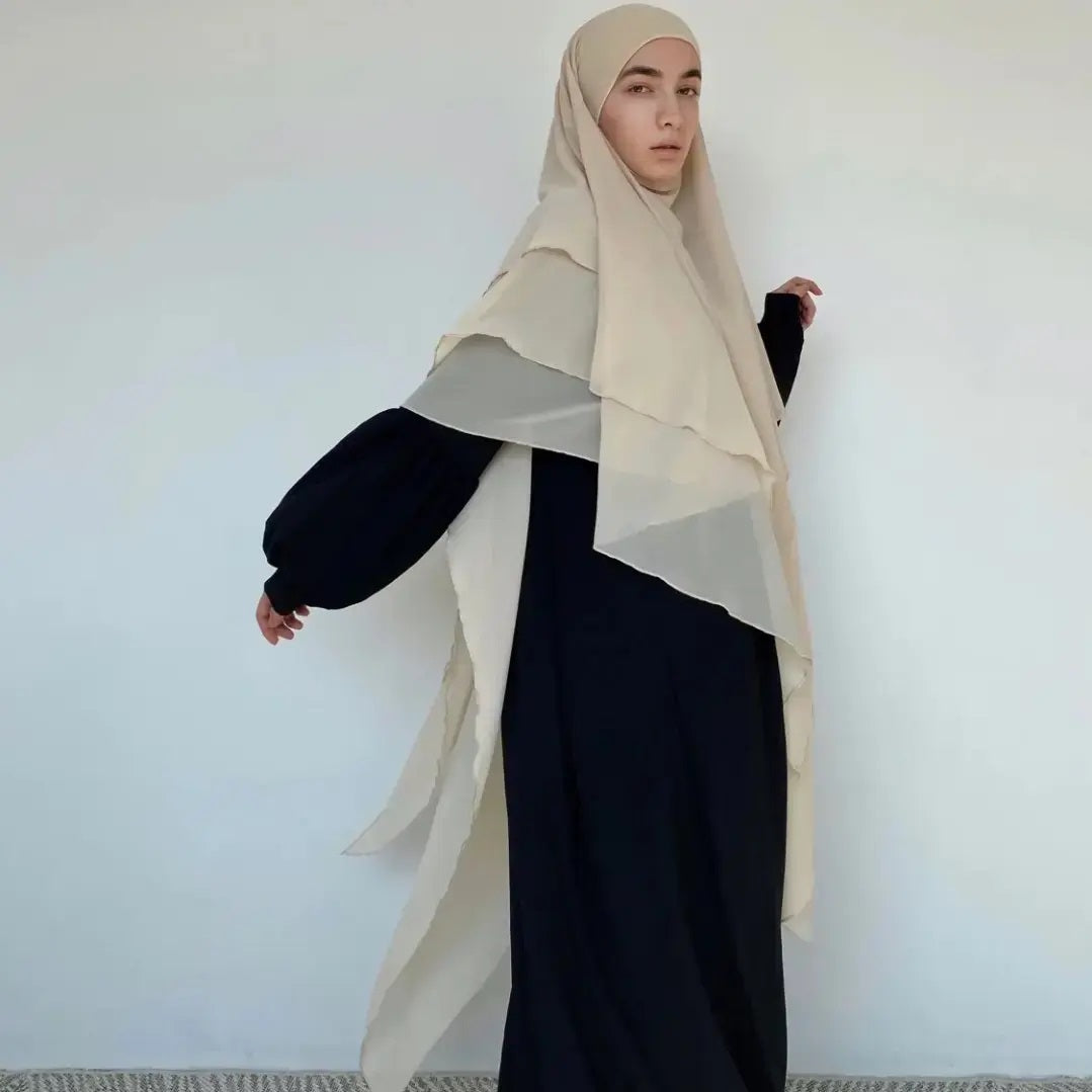 TRIPLE KAYER KHIMAR HIJAB FOR WOMEN