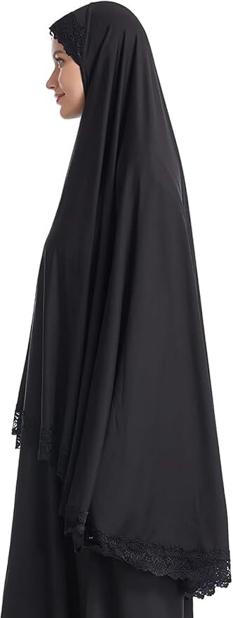 Rumali Hijab Naqaab for Women – Crystal Lycra Fabric with Elegant Lace Border | Abaya Style Veil