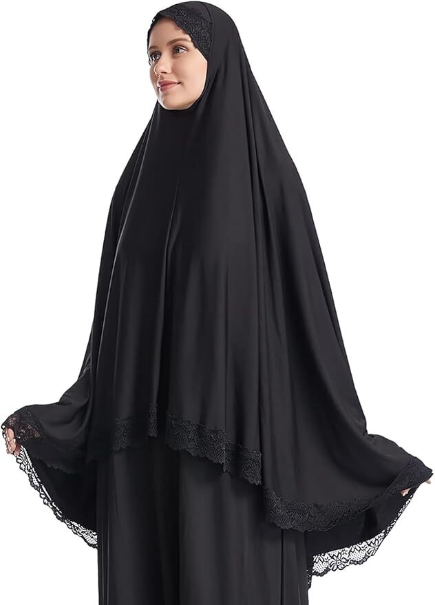Rumali Hijab Naqaab for Women – Crystal Lycra Fabric with Elegant Lace Border | Abaya Style Veil