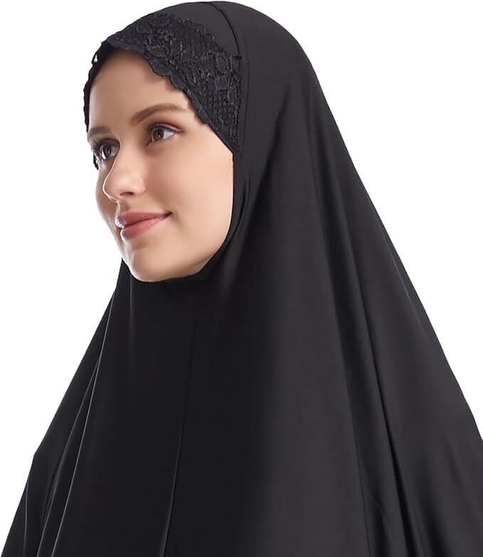 Rumali Hijab Naqaab for Women – Crystal Lycra Fabric with Elegant Lace Border | Abaya Style Veil