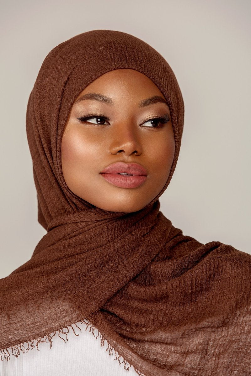 CRINKLE COTTON HIJAB FOR WOMEN 70 CM BY 180 CM