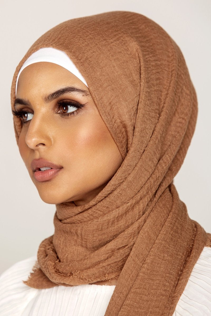 CRINKLE COTTON HIJAB FOR WOMEN 70 CM BY 180 CM
