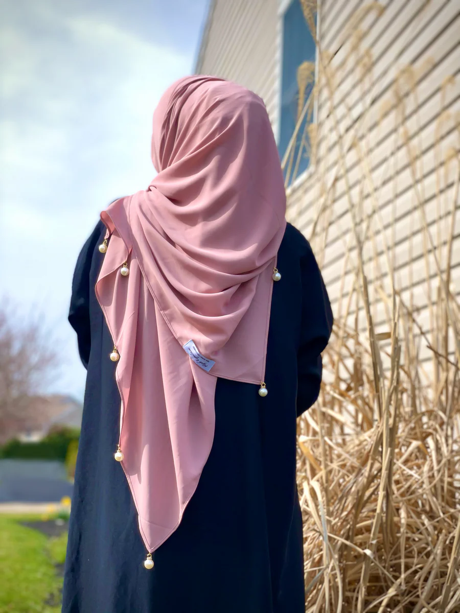 Big Moti Latkan Hijab | Malaysian Diamond Georgette | 170 cm x 70 cm | Elegant Party & Daily Wear Hijab