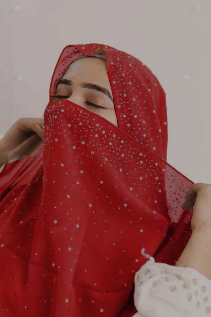 GEORGETTE RHINESTONE HIJAB FOR WOMEN 180 CM BY 80 CM