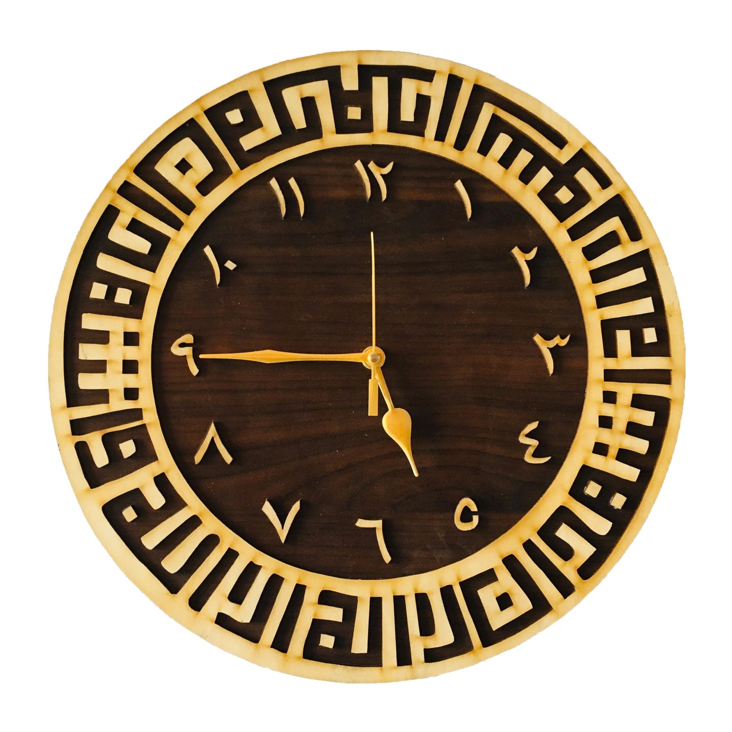 MOMIN BAZAAR™ Home DÉCOR SHAHDAH Wall Clock “Ashadu an la ilaha illa illa-ilah, wa ashadu anna muhammadan rasul ullah.”