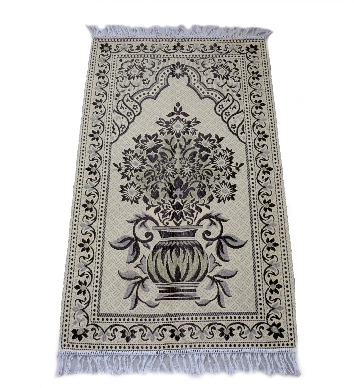 Janamaz Momin Bazaar High Quality Islamic Muslim Janamaz Musallah Prayer Mat Rug SPECIAL BLACK FLOWER