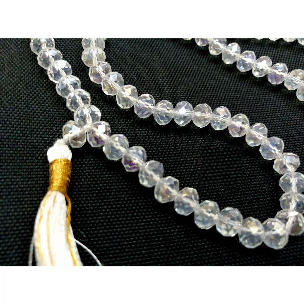 BLACK CRYSTAL SHINE TASBEEH/TASBIH/MISBAHA/DIKR TASBIH CRYSTAL TASBEEH