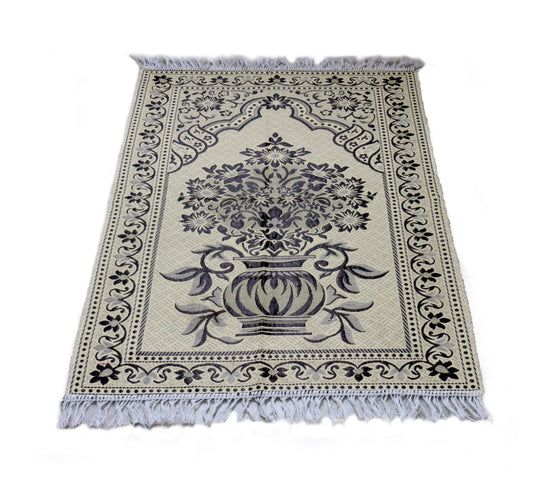Janamaz Momin Bazaar High Quality Islamic Muslim Janamaz Musallah Prayer Mat Rug SPECIAL BLACK FLOWER