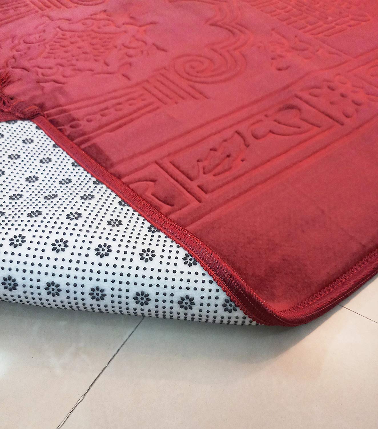 Janamaz Momin Bazaar High Quality Islamic Muslim Janamaz Musallah Prayer Mat Rug JUMBO WELVET RED
