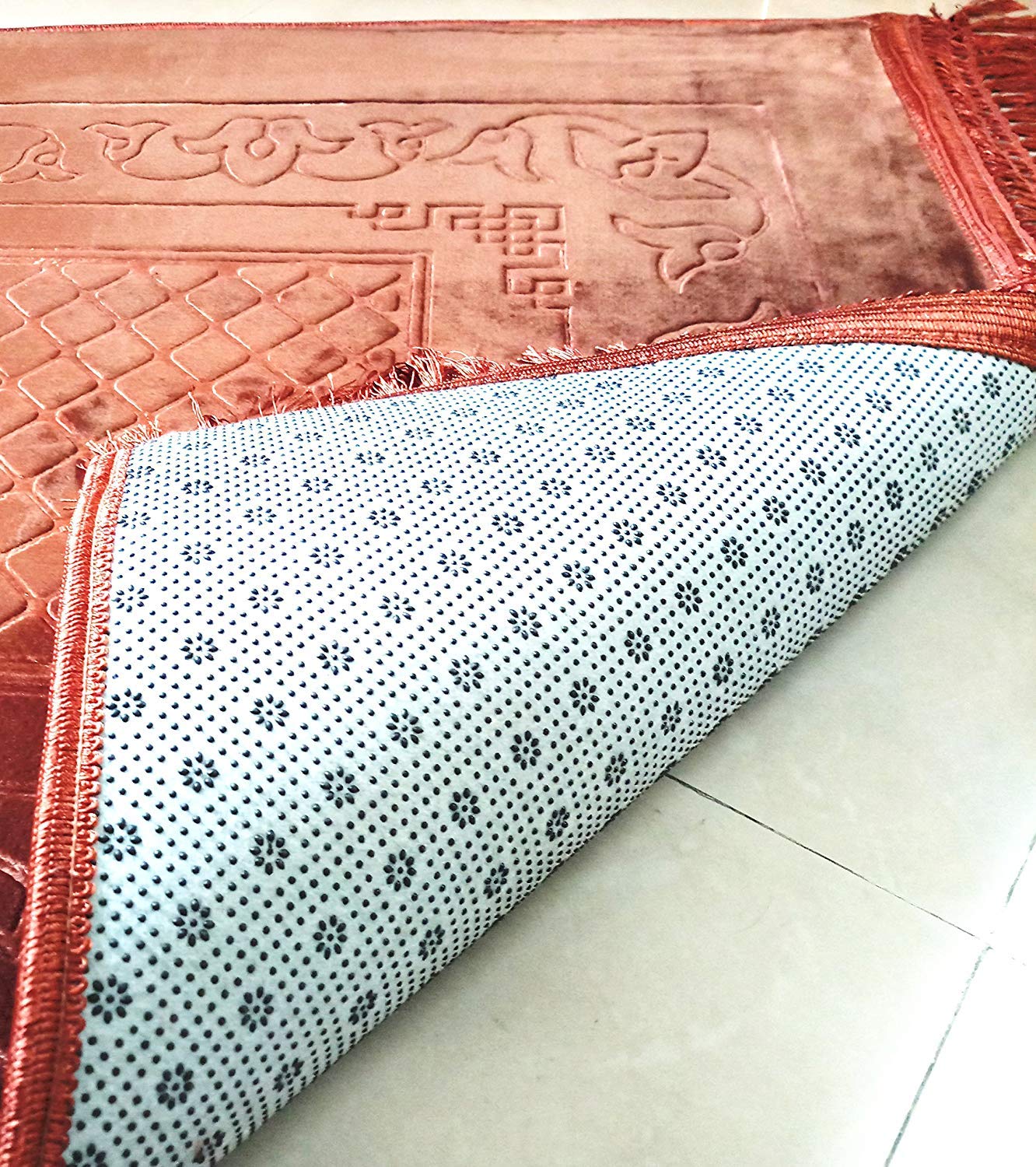 Janamaz Momin Bazaar High Quality Islamic Muslim Janamaz Musallah Prayer Mat Rug JUMBO VELVET BROWN