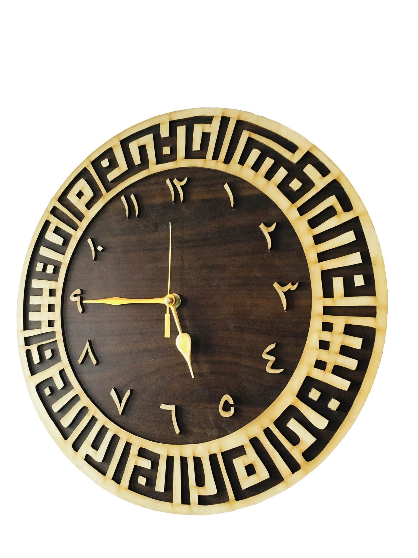 MOMIN BAZAAR™ Home DÉCOR SHAHDAH Wall Clock “Ashadu an la ilaha illa illa-ilah, wa ashadu anna muhammadan rasul ullah.”