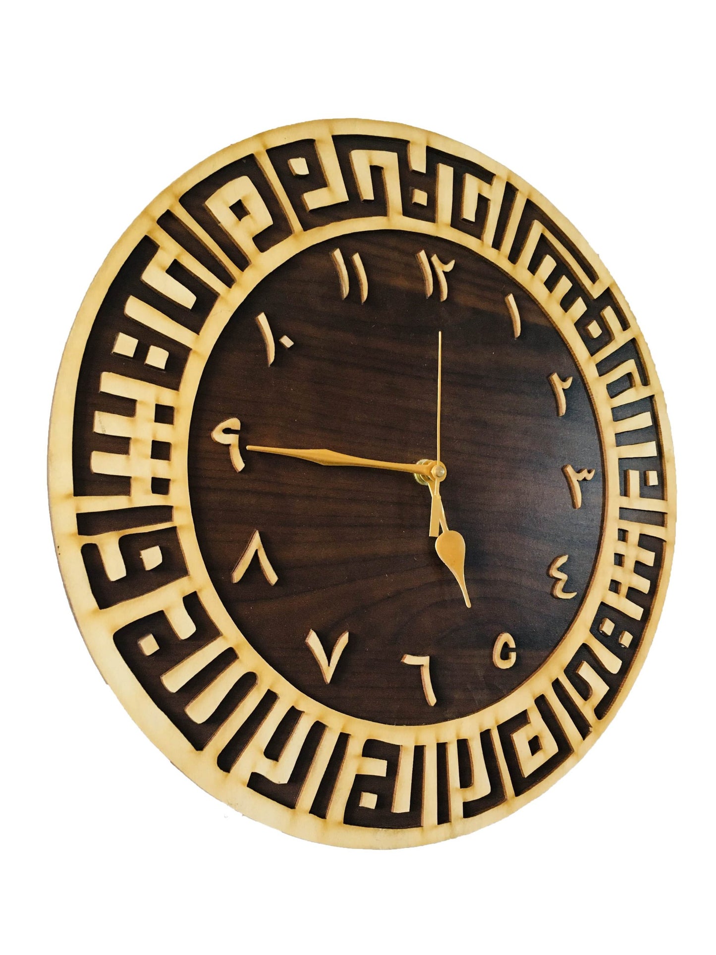 MOMIN BAZAAR™ Home DÉCOR SHAHDAH Wall Clock “Ashadu an la ilaha illa illa-ilah, wa ashadu anna muhammadan rasul ullah.”
