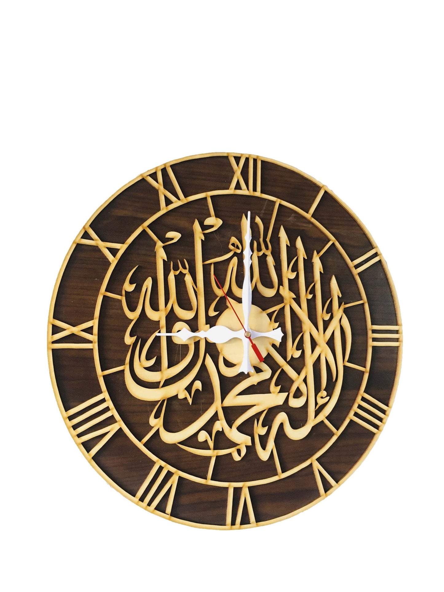 MOMIN BAZAAR™ Home DÉCOR SHAHDAH Wall Clock “Ashadu an la ilaha illa illa-ilah, wa ashadu anna muhammadan rasul ullah.”