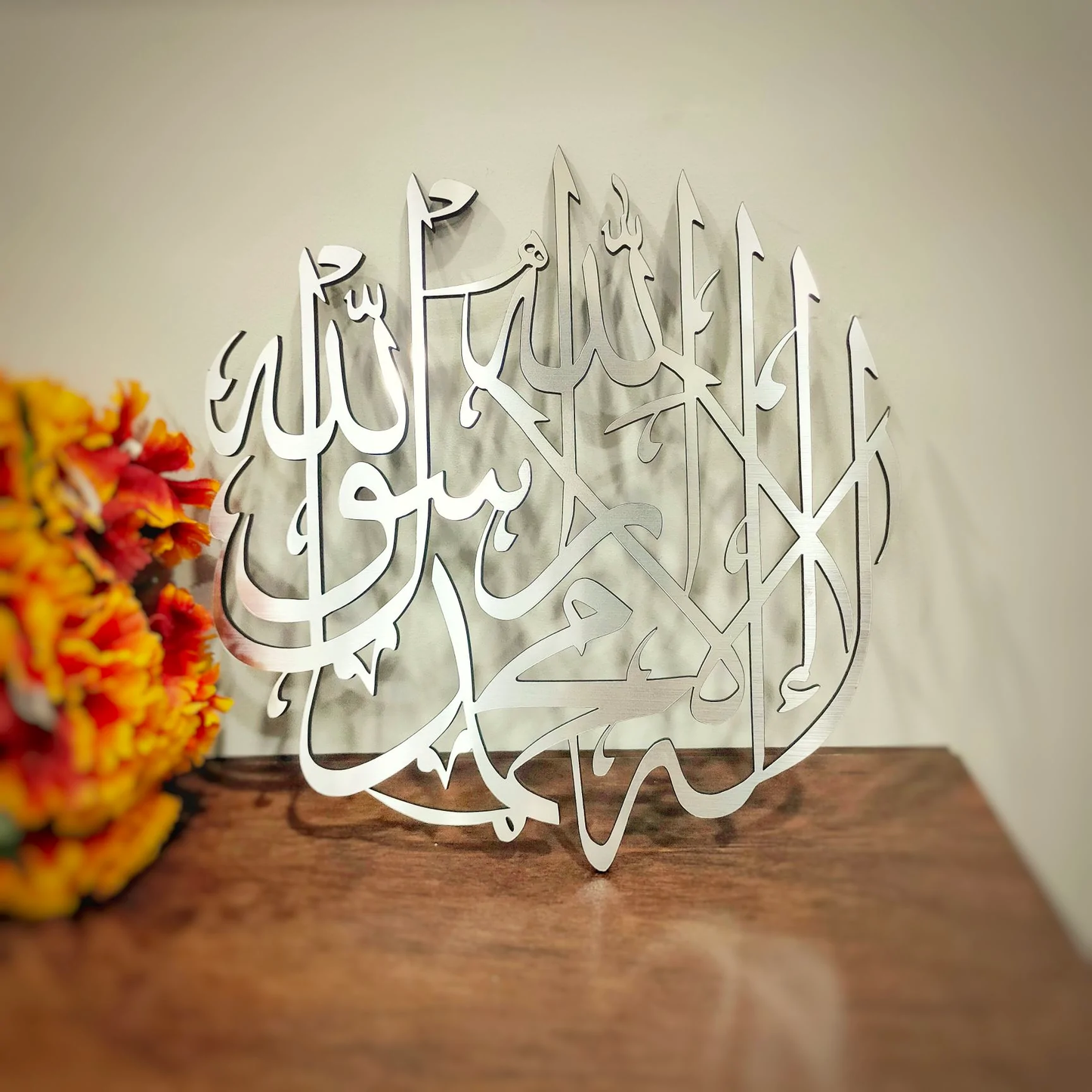 KALMA WALL FRAME / KALMA WALL FRAME /KALIMA WALL DECOR/KALMA WALL DECOR/ROUND KALMA CALLIGRAPHY WALL DECOR 18 BY 18 INCH WALL DECOR