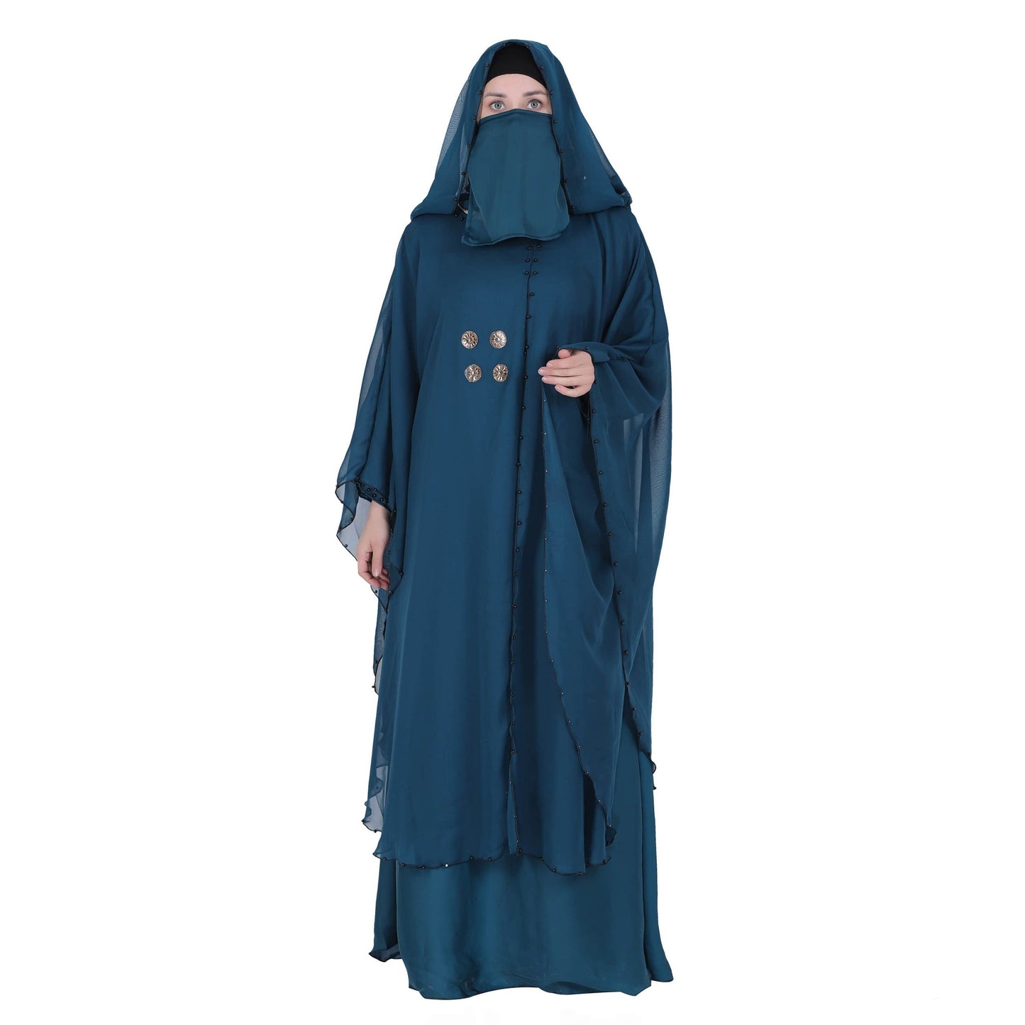 MOMIN BAZAAR CRYSTAL ABAYA WITH HIJAAB & NAQAAB