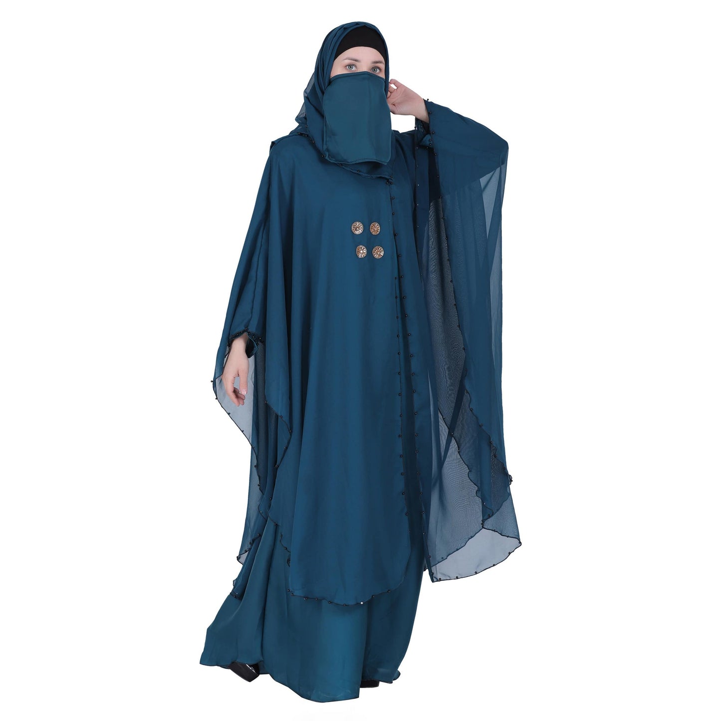 MOMIN BAZAAR CRYSTAL ABAYA WITH HIJAAB & NAQAAB