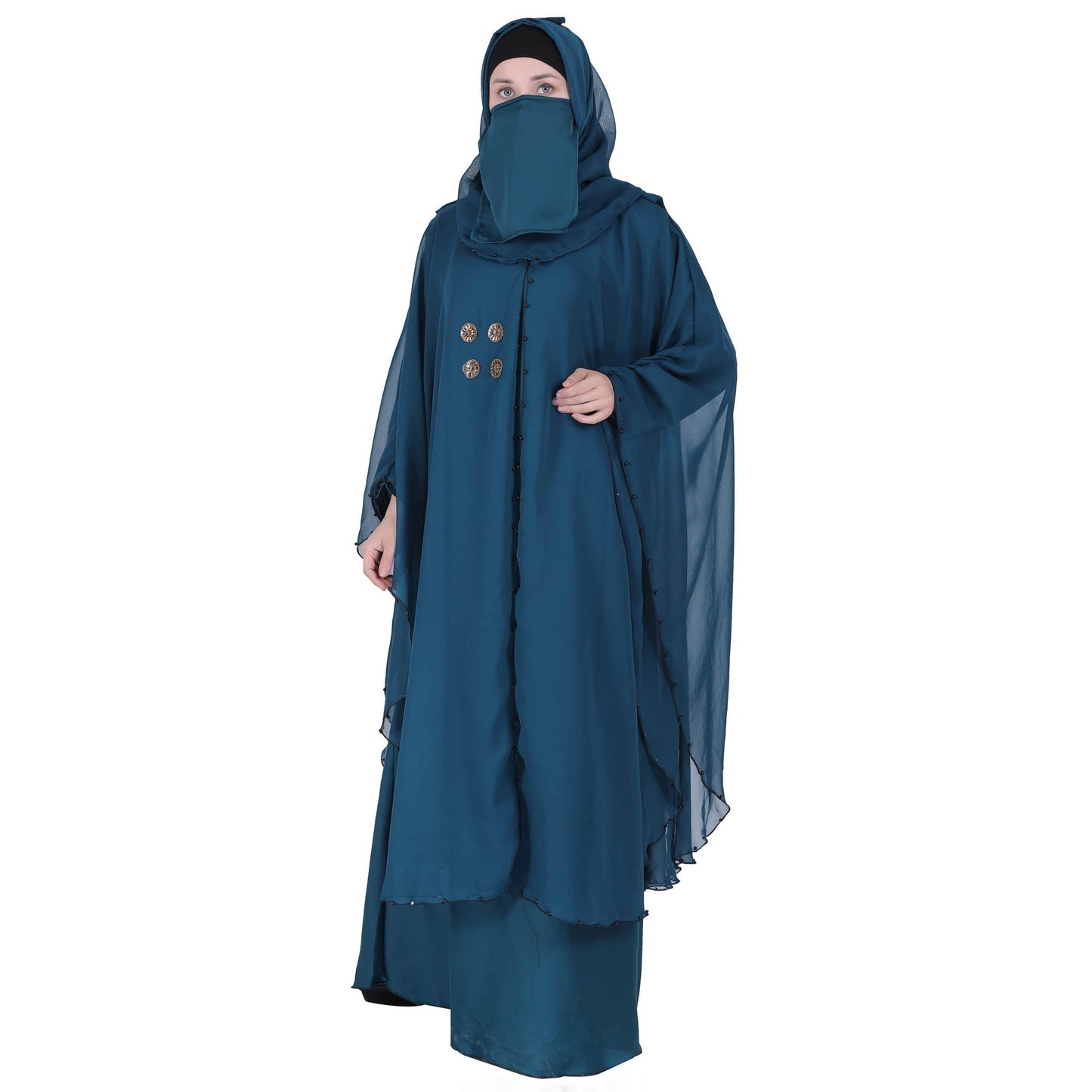 MOMIN BAZAAR CRYSTAL ABAYA WITH HIJAAB & NAQAAB