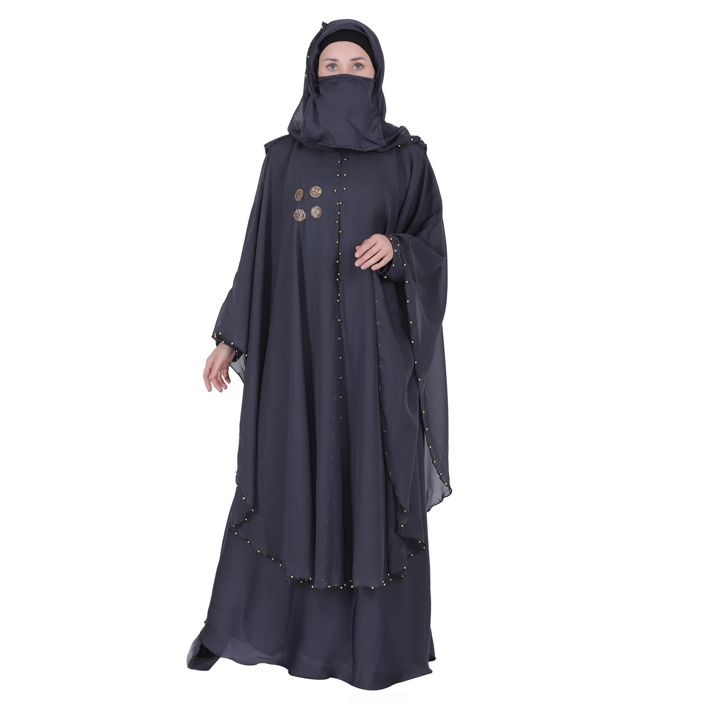 MOMIN BAZAAR CRYSTAL ABAYA WITH HIJAAB & NAQAAB