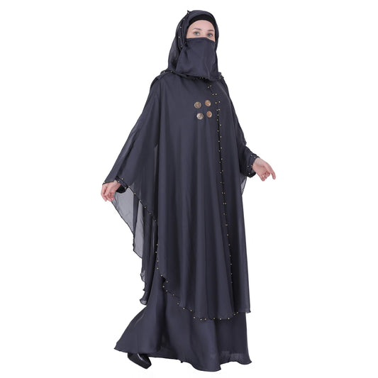 MOMIN BAZAAR CRYSTAL ABAYA WITH HIJAAB & NAQAAB