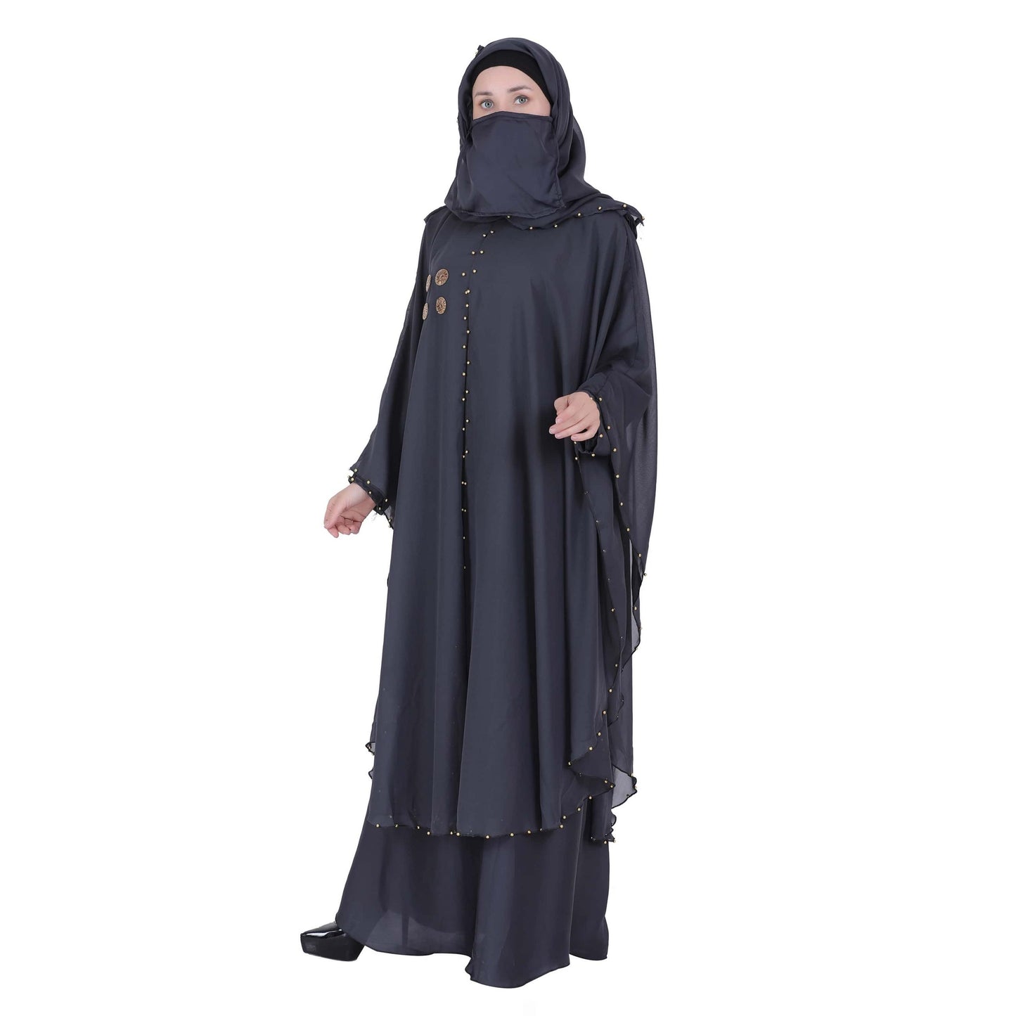 MOMIN BAZAAR CRYSTAL ABAYA WITH HIJAAB & NAQAAB