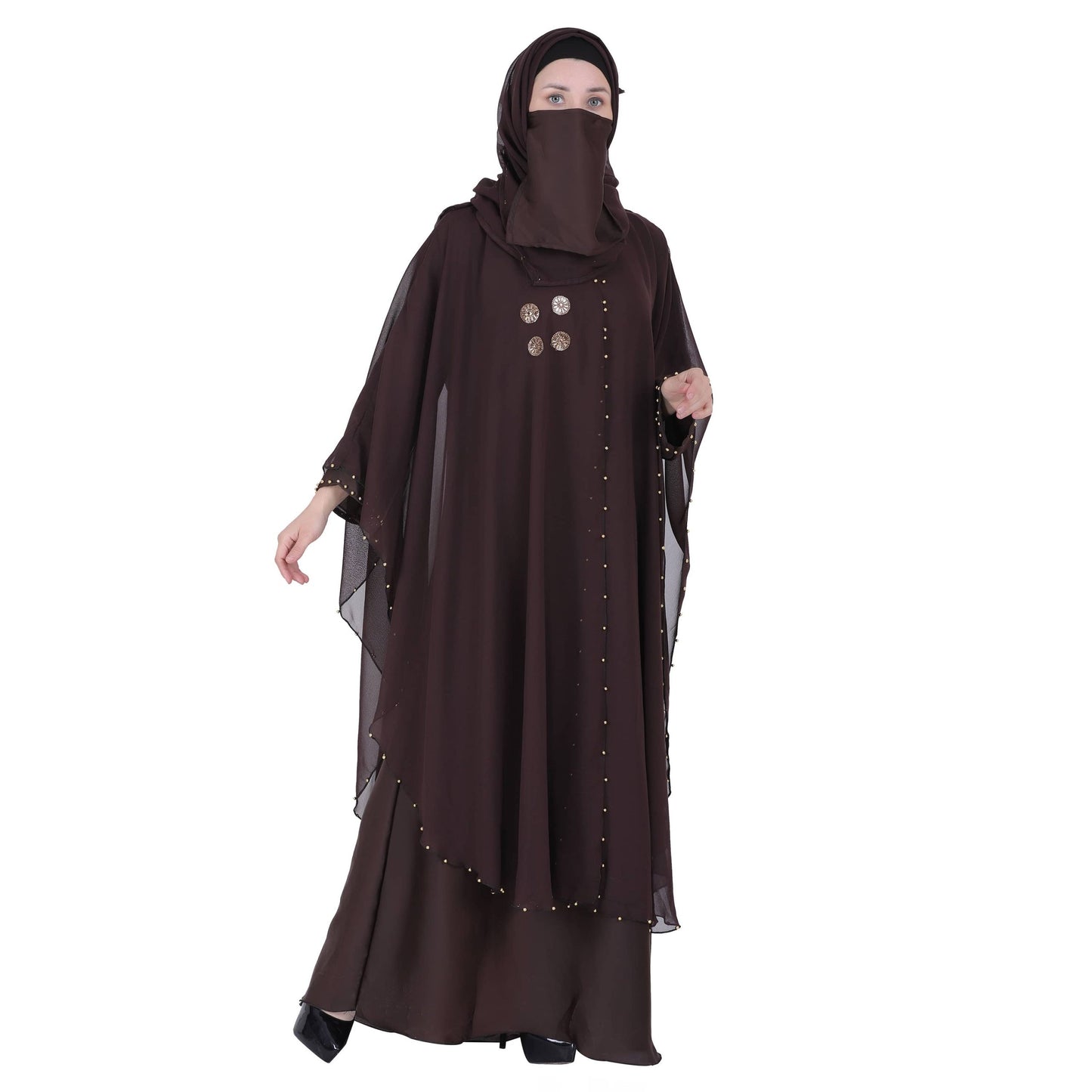 MOMIN BAZAAR CRYSTAL ABAYA WITH HIJAAB & NAQAAB