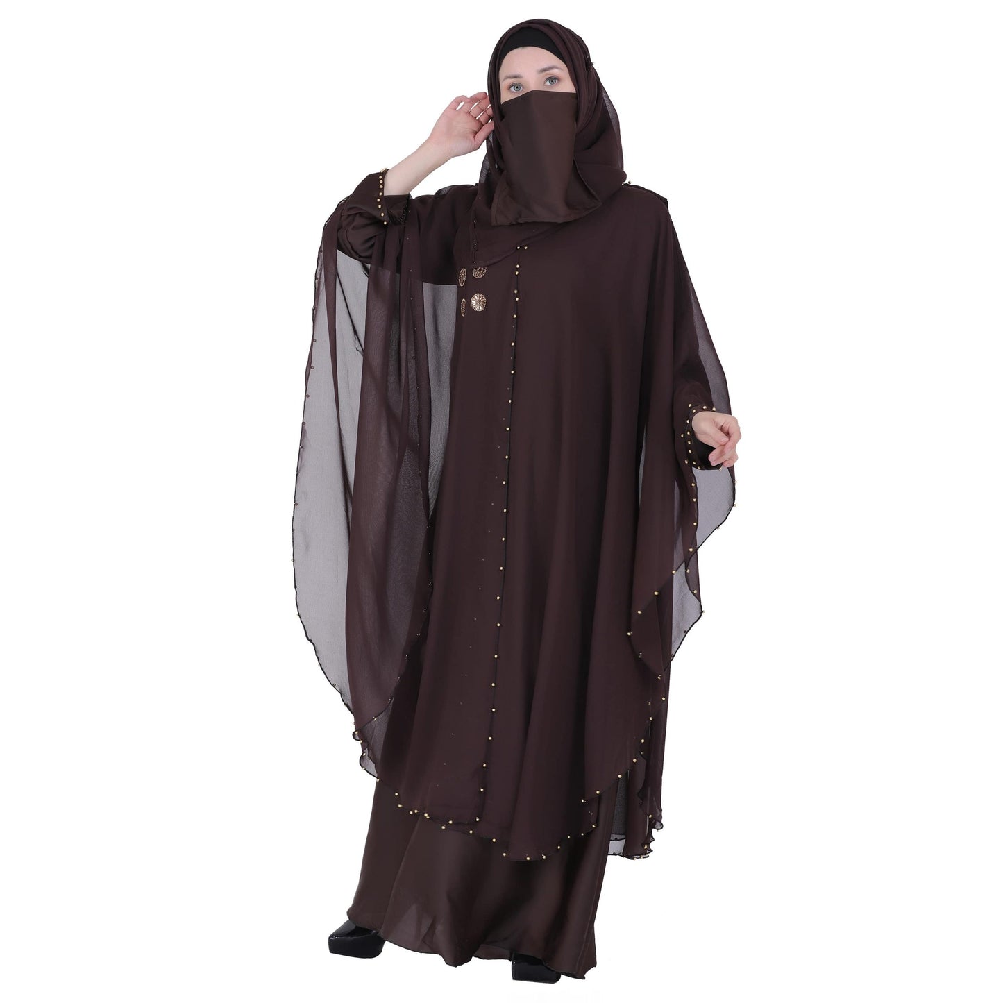 MOMIN BAZAAR CRYSTAL ABAYA WITH HIJAAB & NAQAAB