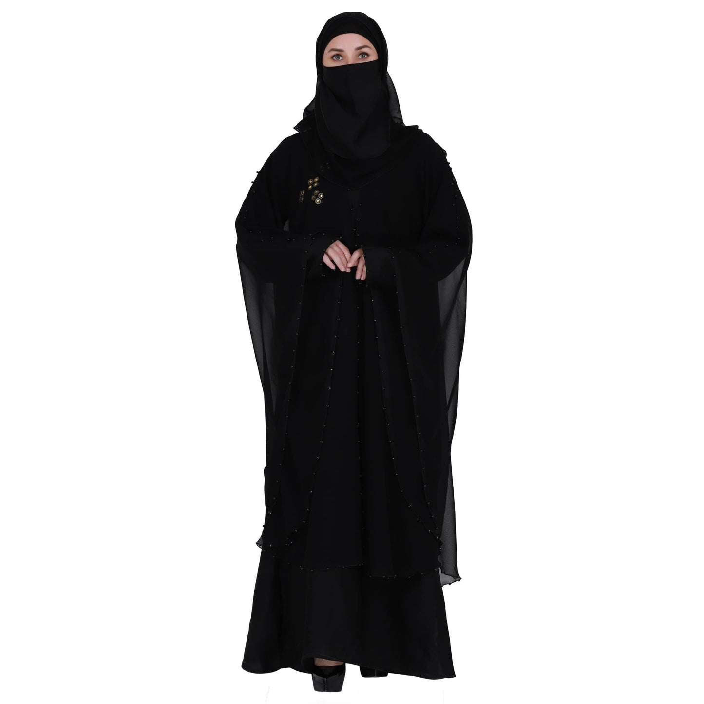 MOMIN BAZAAR CRYSTAL ABAYA WITH HIJAAB & NAQAAB