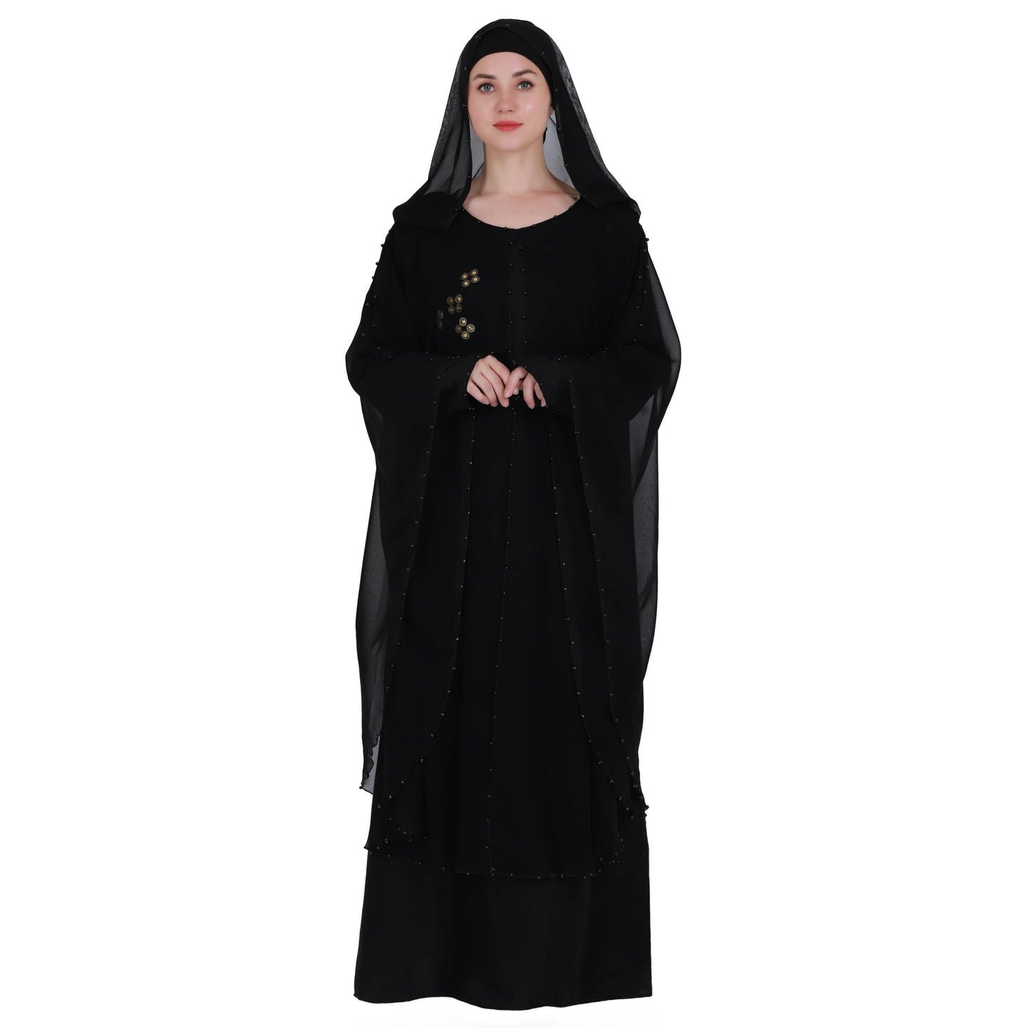 MOMIN BAZAAR CRYSTAL ABAYA WITH HIJAAB & NAQAAB