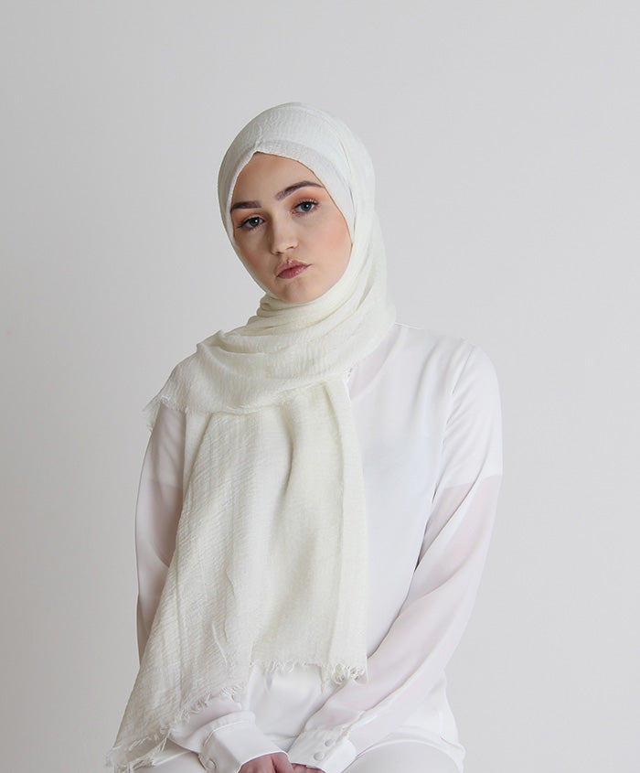 CRINKLE COTTON HIJAB FOR WOMEN 70 CM BY 180 CM