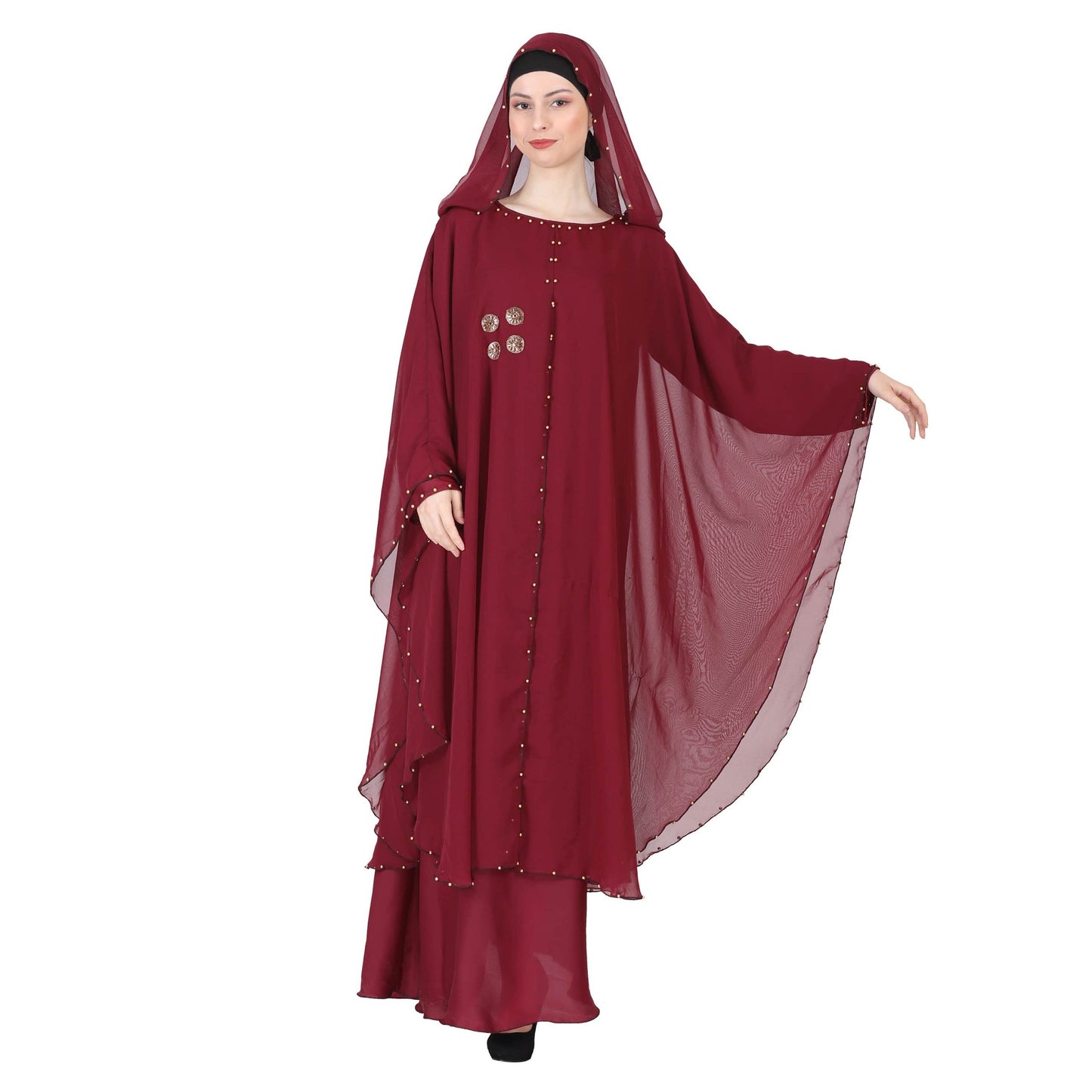 MOMIN BAZAAR CRYSTAL ABAYA WITH HIJAAB & NAQAAB