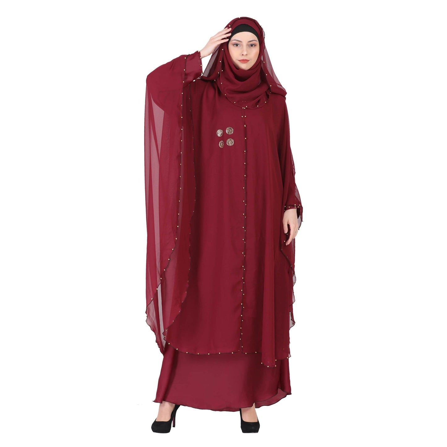 MOMIN BAZAAR CRYSTAL ABAYA WITH HIJAAB & NAQAAB