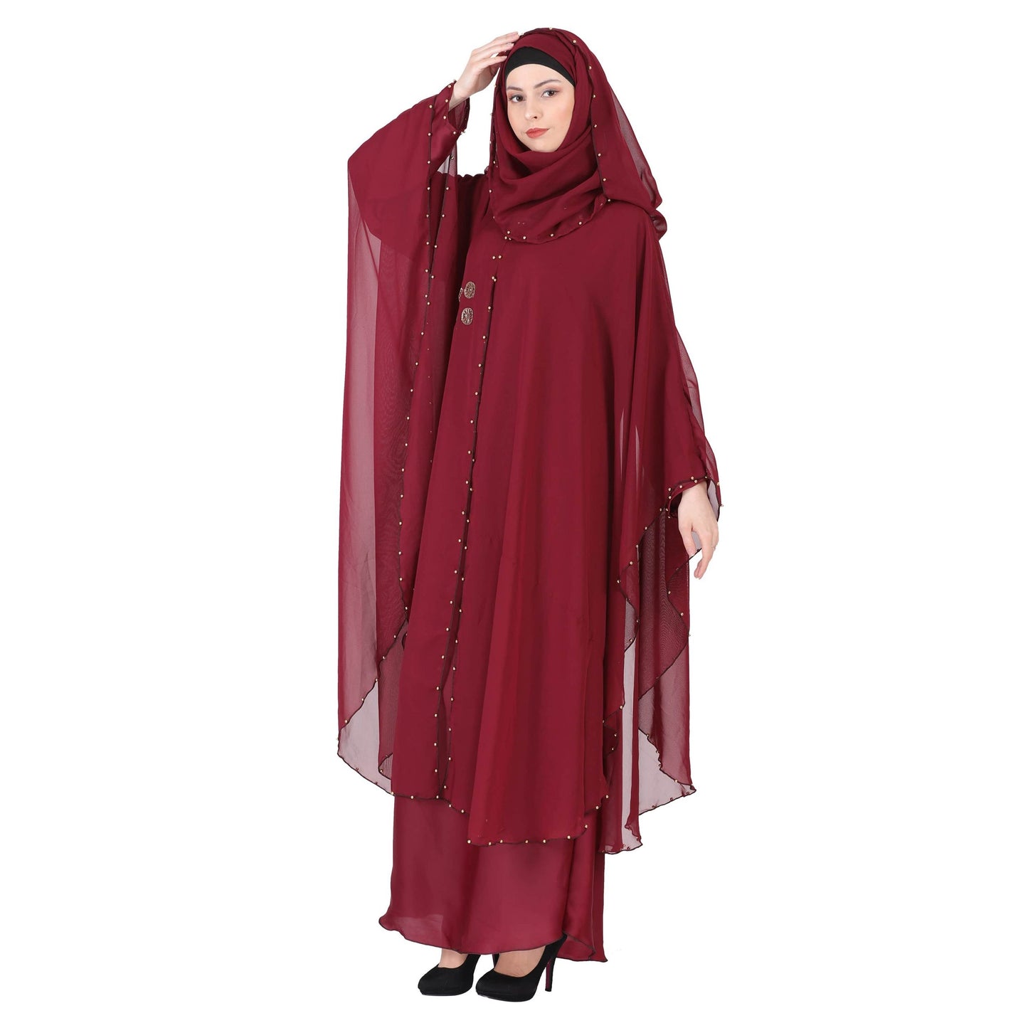 MOMIN BAZAAR CRYSTAL ABAYA WITH HIJAAB & NAQAAB