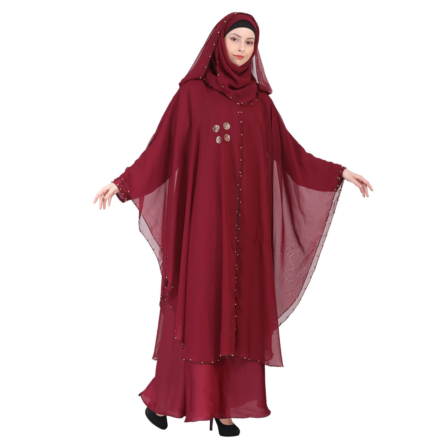MOMIN BAZAAR CRYSTAL ABAYA WITH HIJAAB & NAQAAB