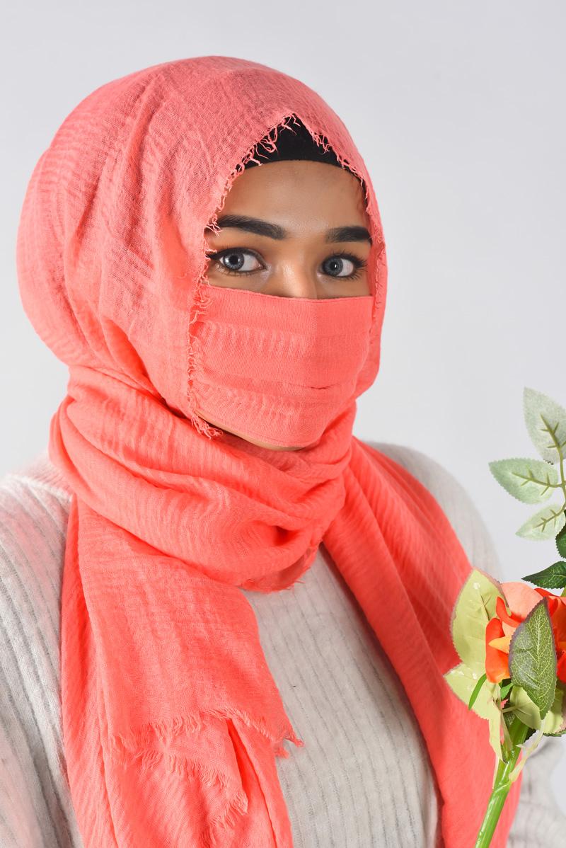 CRINKLE COTTON HIJAB FOR WOMEN 70 CM BY 180 CM