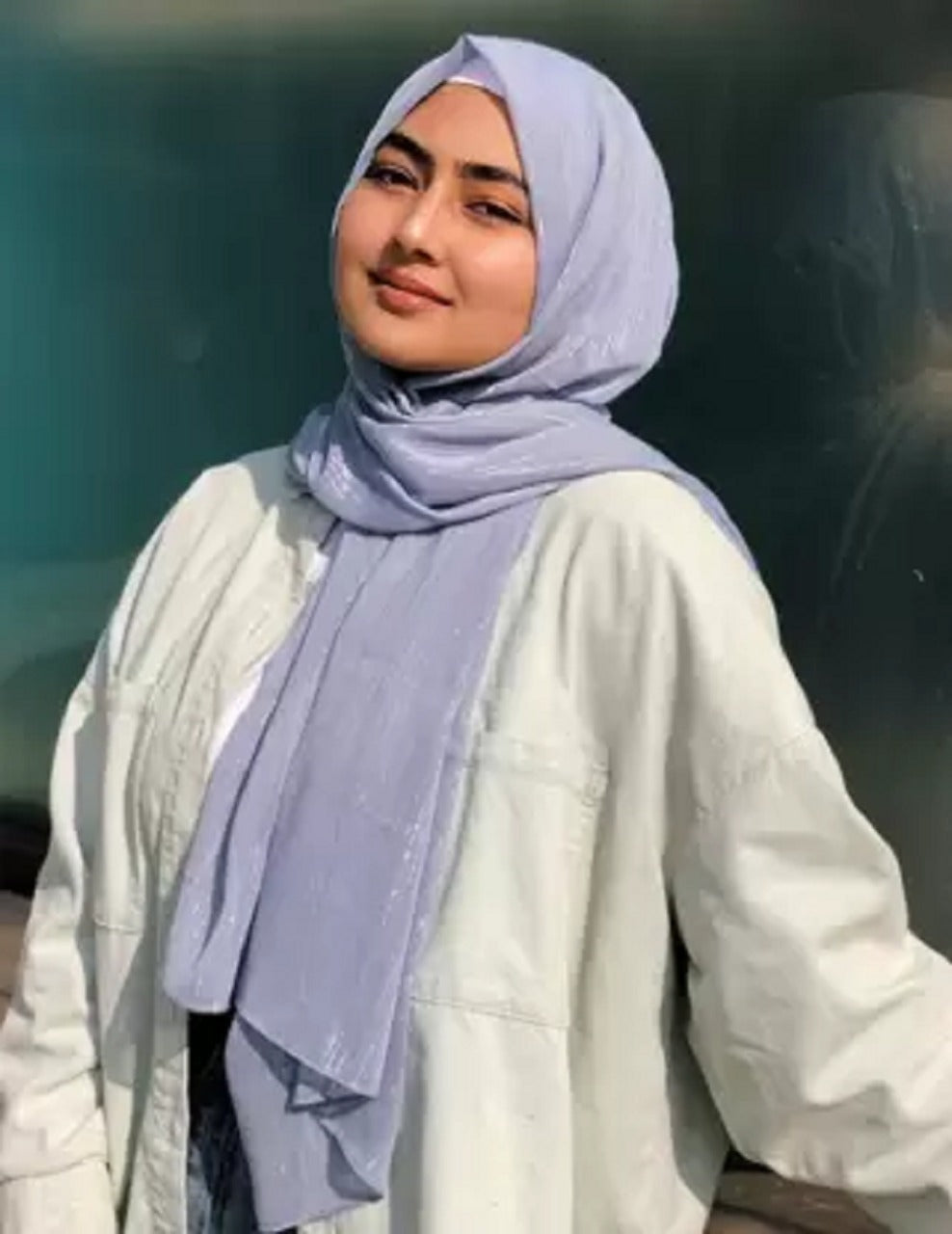 GEORGETTE SILVER JARI HIJAB , GLITTER HIJAB PARTY WEAR HIJAB