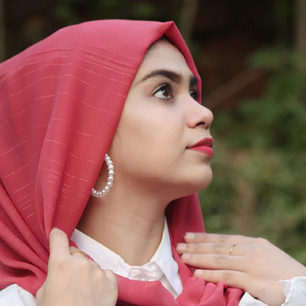 GEORGETTE SILVER JARI HIJAB , GLITTER HIJAB PARTY WEAR HIJAB