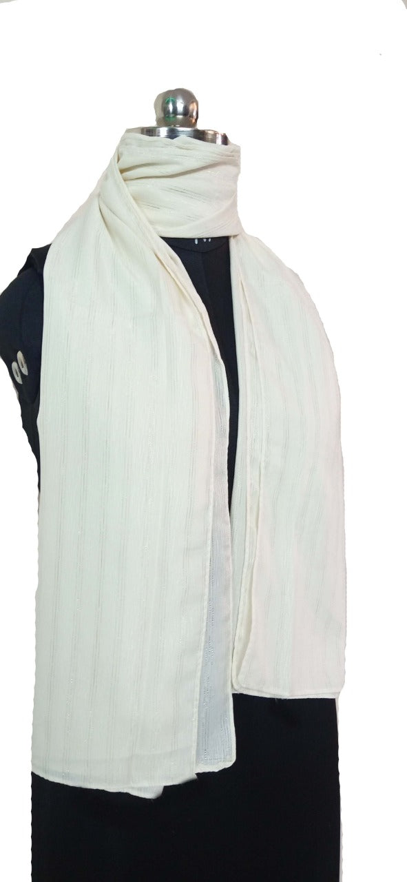GEORGETTE SILVER JARI HIJAB , GLITTER HIJAB PARTY WEAR HIJAB