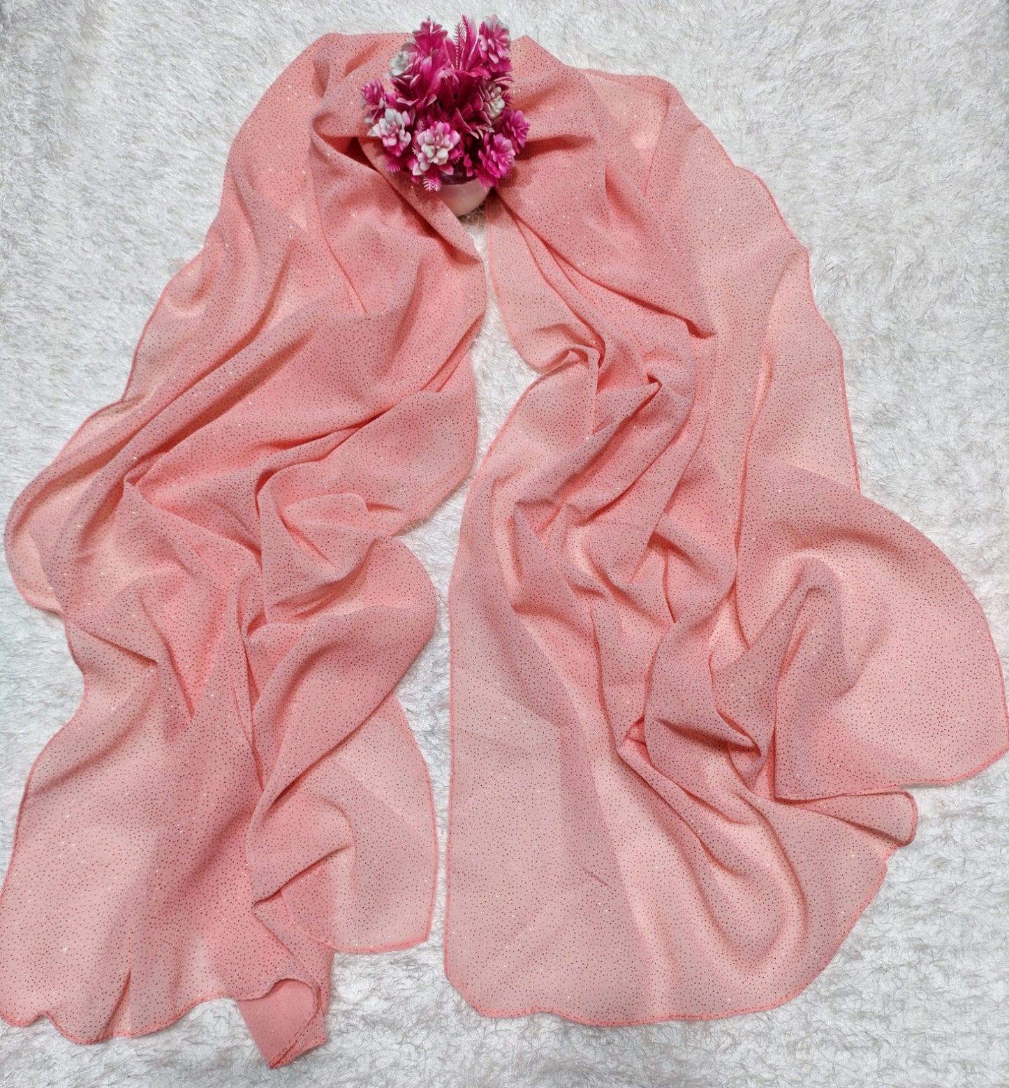 MOMIN BAZAAR SHIMMER GEORGETTE PLEATED HIJAB