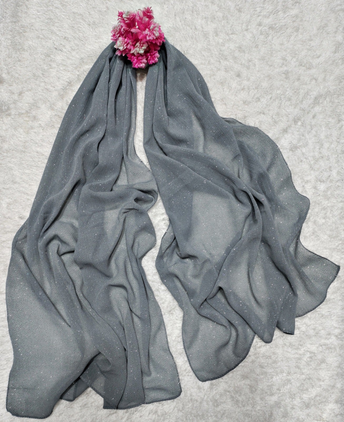 MOMIN BAZAAR SHIMMER GEORGETTE PLEATED HIJAB