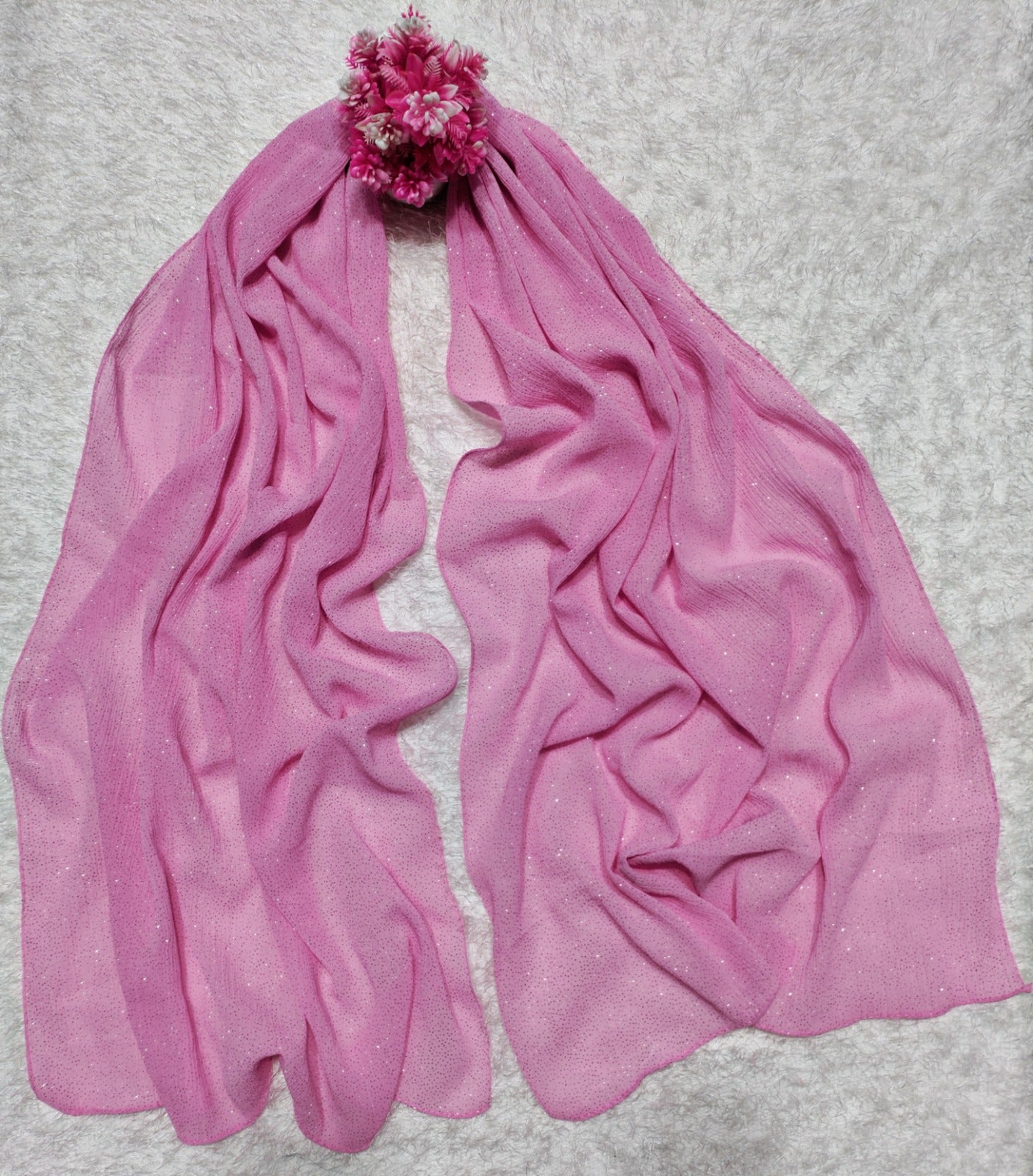 MOMIN BAZAAR SHIMMER GEORGETTE PLEATED HIJAB