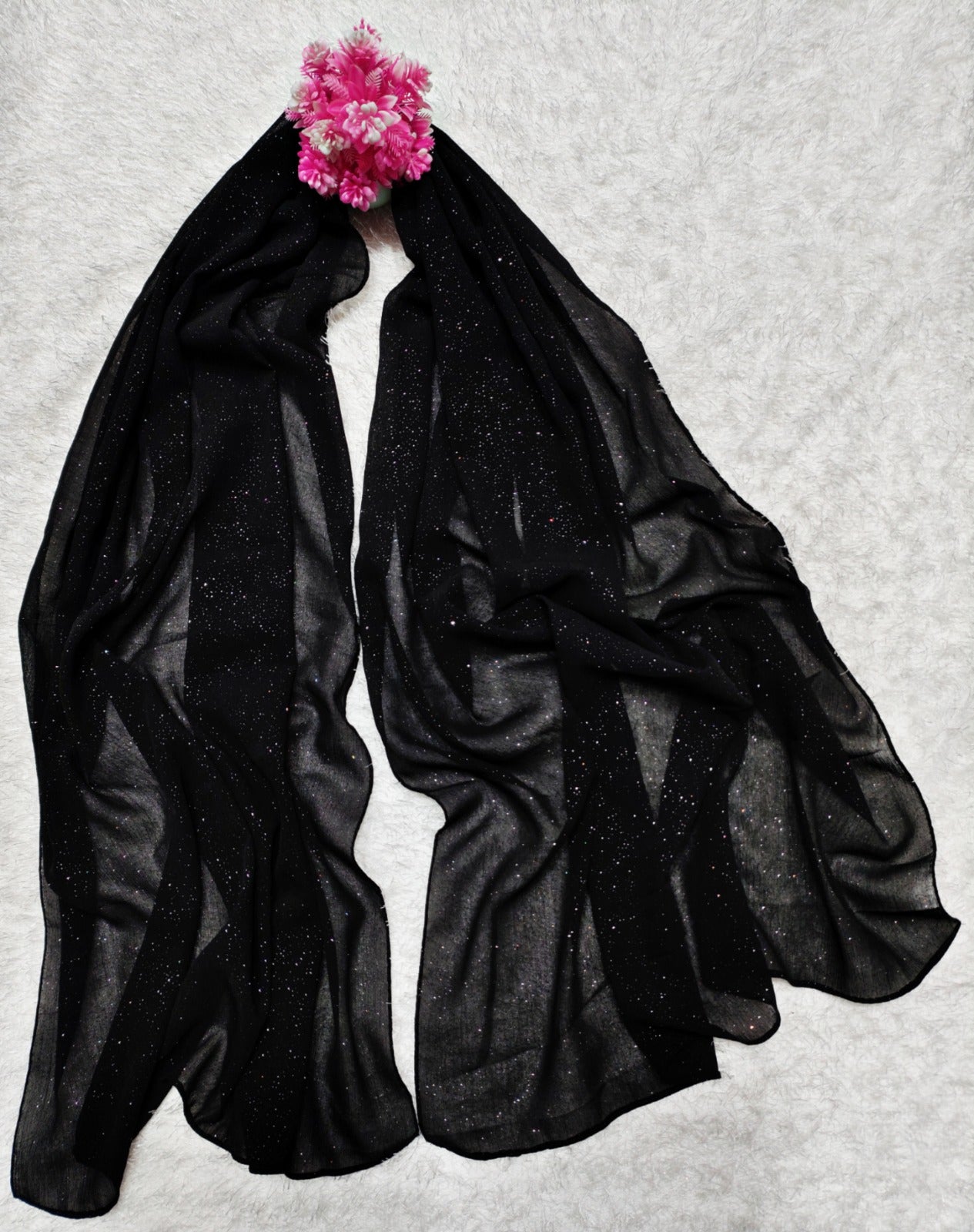 MOMIN BAZAAR SHIMMER GEORGETTE PLEATED HIJAB