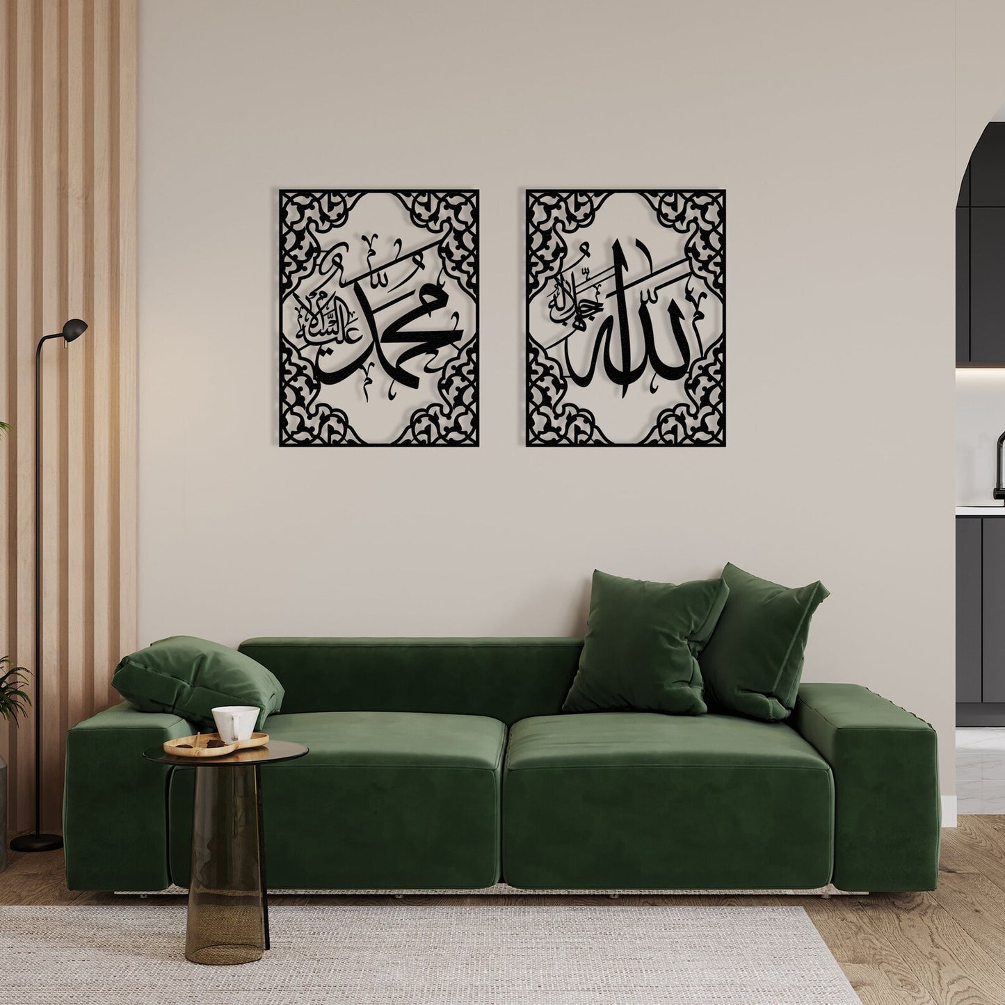 ALLAH (SAW) MUHAMMAD(PBUH) WALL TUGRA FRAME FOR HOME SIZE-12 INCH BY 16 INCH